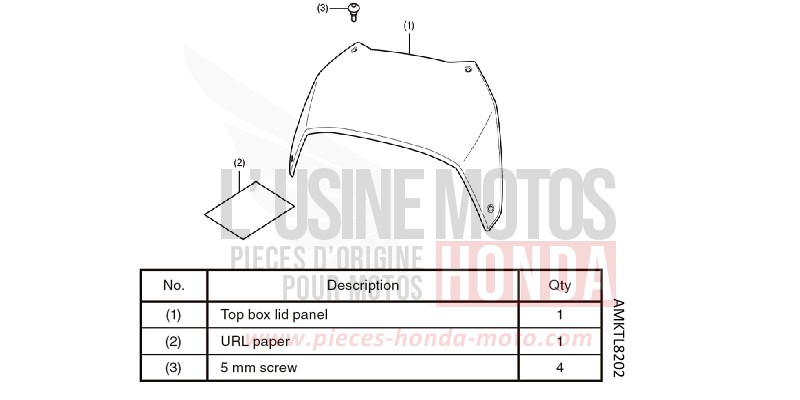 KIT,PANEL TOP BOX(PAINT) *R381C* de Forza 750 MAT BALLISTIC BLACK METALLIC (NHA86) 2024